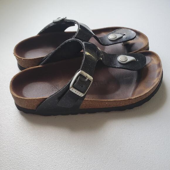 Birkenstock Sandals Womens Size 35 Black Gizeh Thong Cork Footbed Comfort - Picture 5 of 9